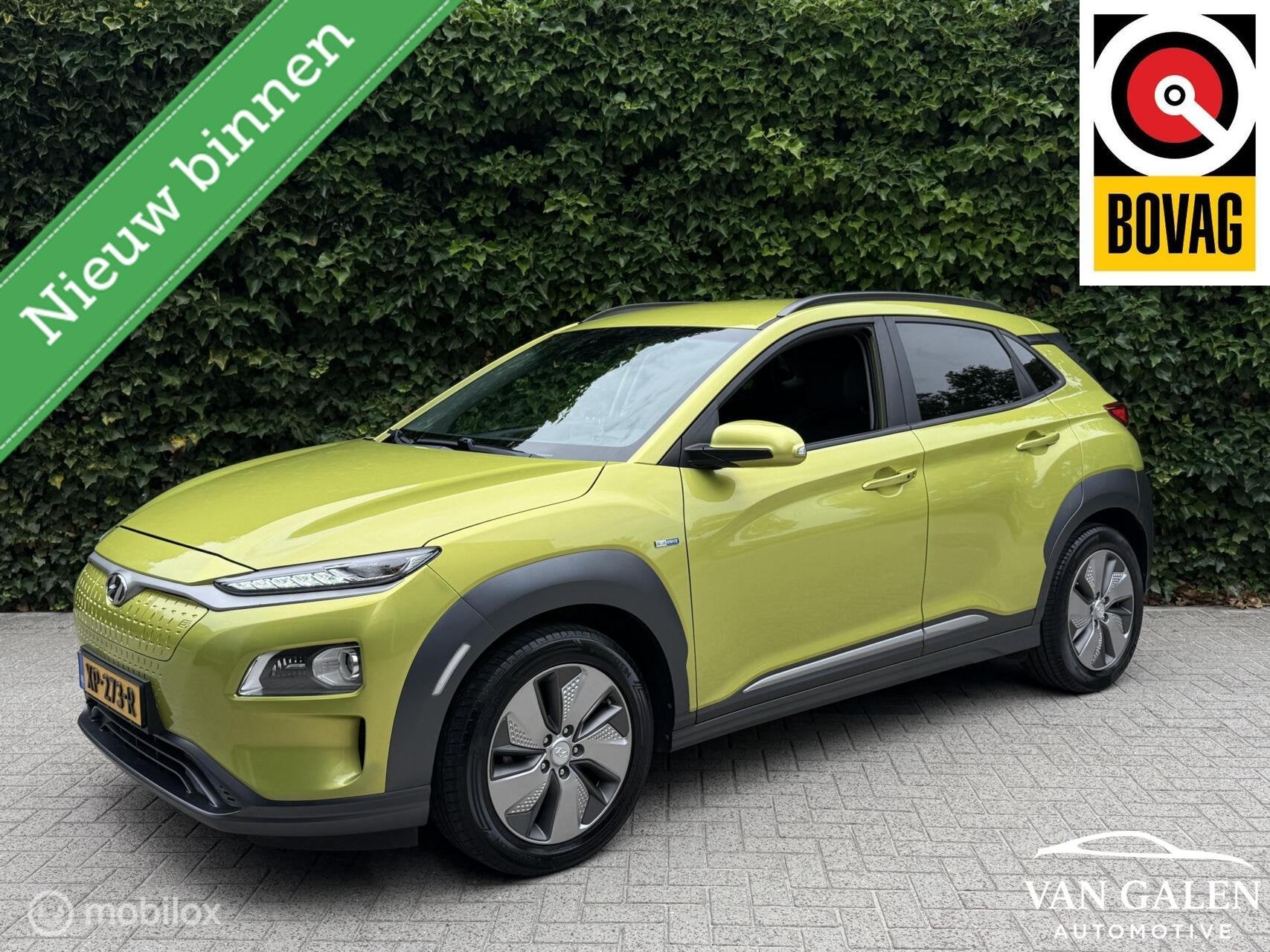 Hyundai Kona EV Fashion 64 kWh 1e Eig! VOL OPTIES|Batt 100%, Auto's, 12 maanden, Gebruikt, Automatische klimaatregeling, Geel