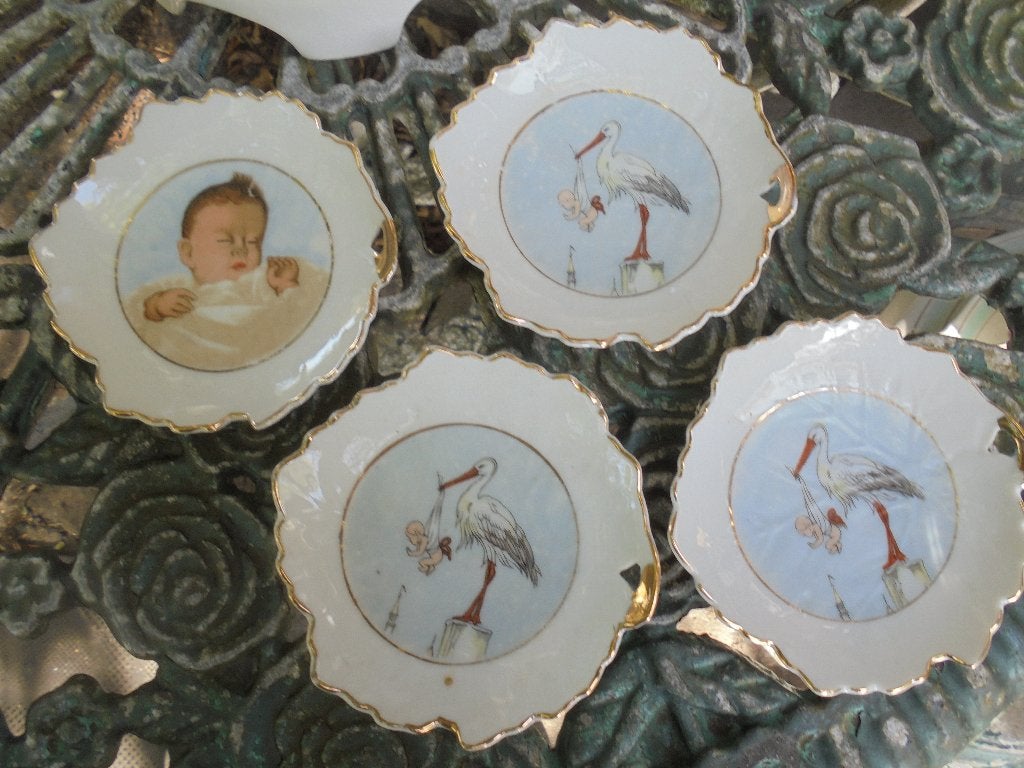 4 bijzondere / geboorte petit fourtjes met baby of ooievaar, Ophalen of Verzenden