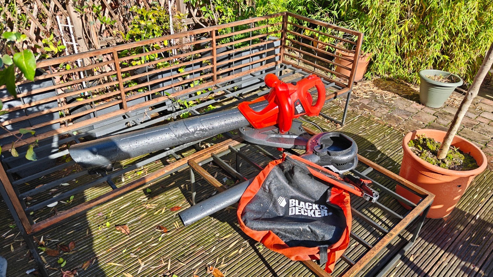 Black & Decker bladblazer/bladzuiger met opvangzak, Gebruikt, Met opvangzak, Handgedragen, Ophalen of Verzenden