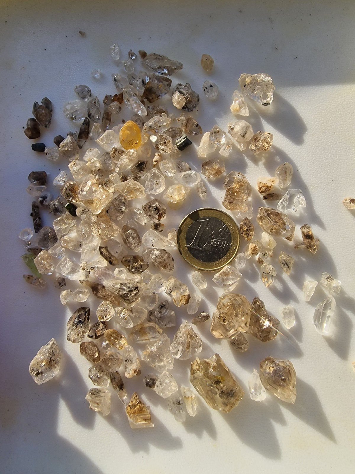 Herkimer Diamant Kwarts N121 - 57 gram ruwe kristallen, Info@natuurlijkgevonden.nl, Onbekend, Nieuw, Ophalen of Verzenden