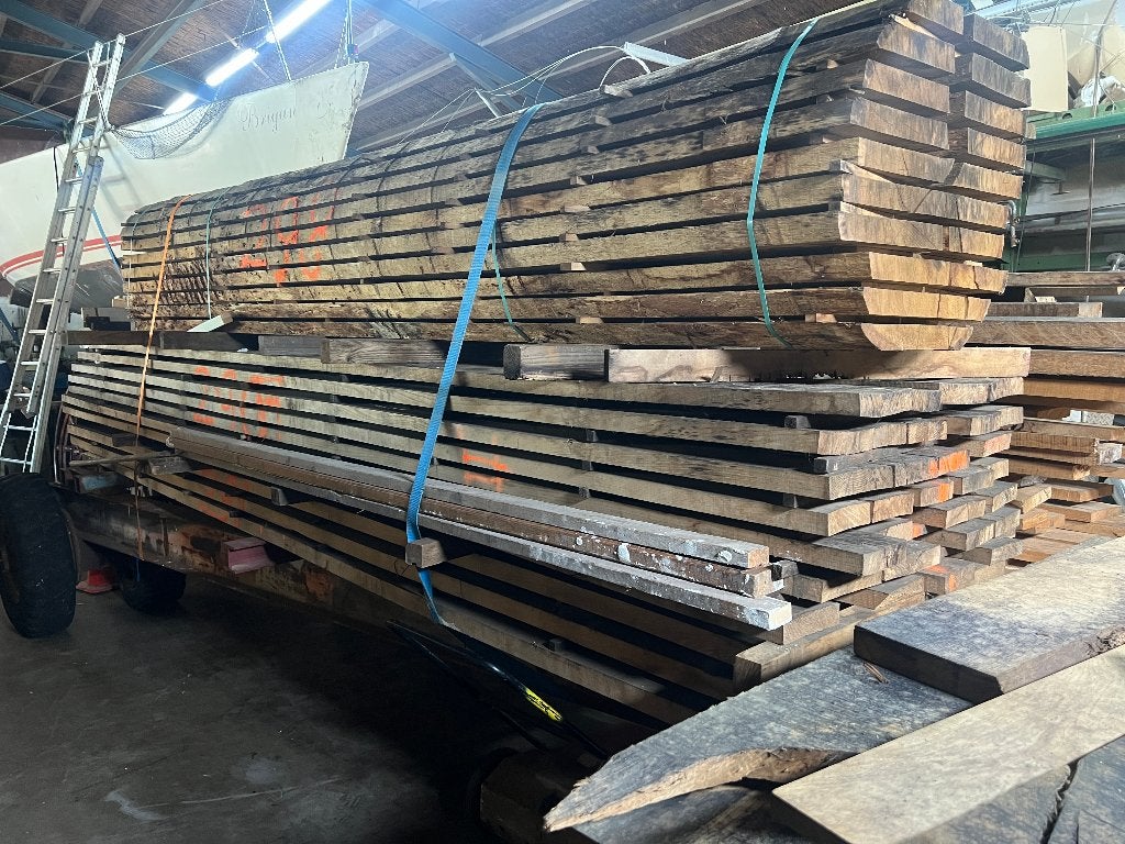 eiken houten planken circa 5 kuub, Doe-het-zelf en Verbouw, Hout en Planken, 25 tot 50 mm, Eiken, Nieuw, Ophalen of Verzenden