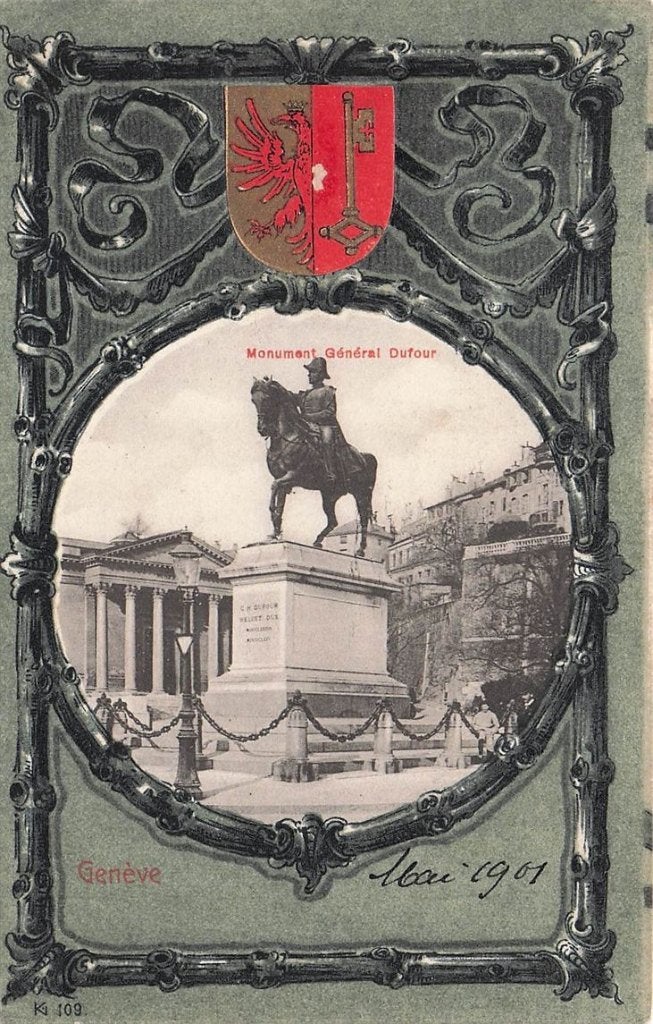 702-305-015 Geneve  Monument Dufour, Verzenden, Voor 1920, Overig Europa
