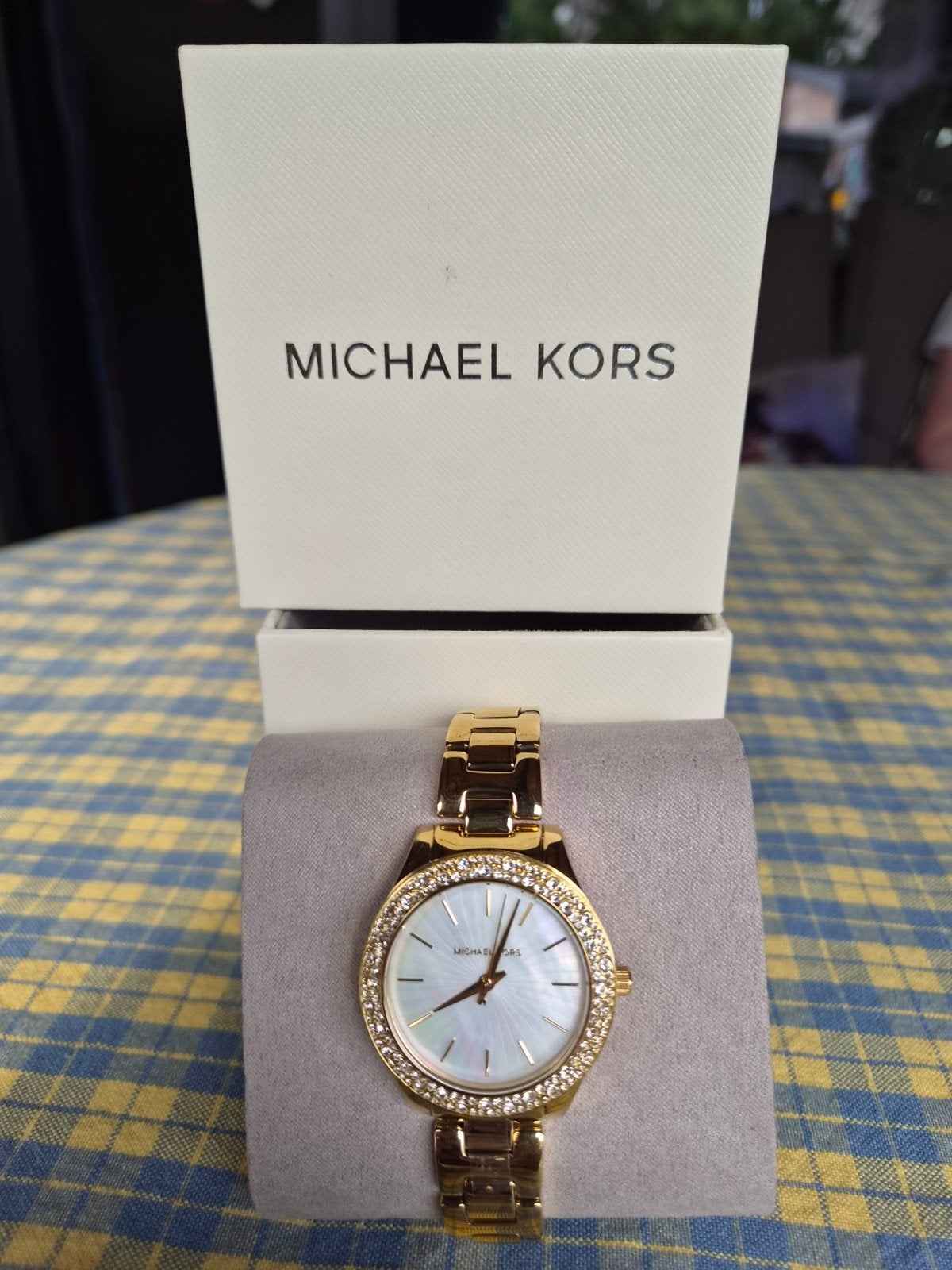 Michael Kors MK4555 Dameshorloge Goudkleurig met Strass, Overige merken, Staal, Staal, Polshorloge