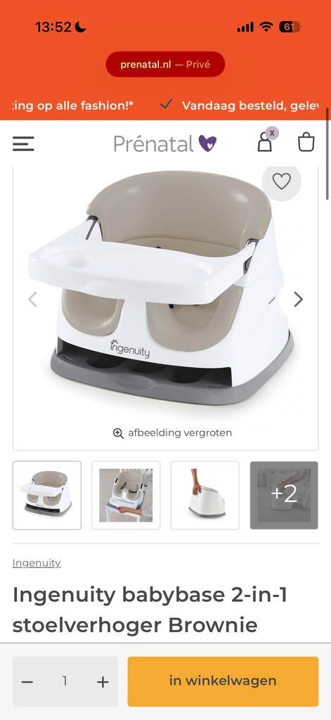 Ingenuity Baby Base 2-in-1 Stoelverhoger met eetblad, Kinderen en Baby's, Kinderstoelen, Ophalen, Gebruikt, Overige typen, Afneembaar eetblad