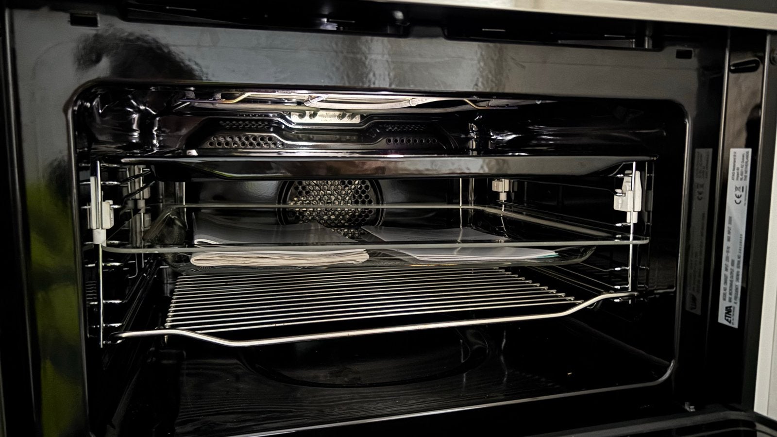 ETNA CM450ZT Combi-oven - Inbouw - Zwart, Ophalen, 45 tot 50 cm, Inbouw, Hete lucht