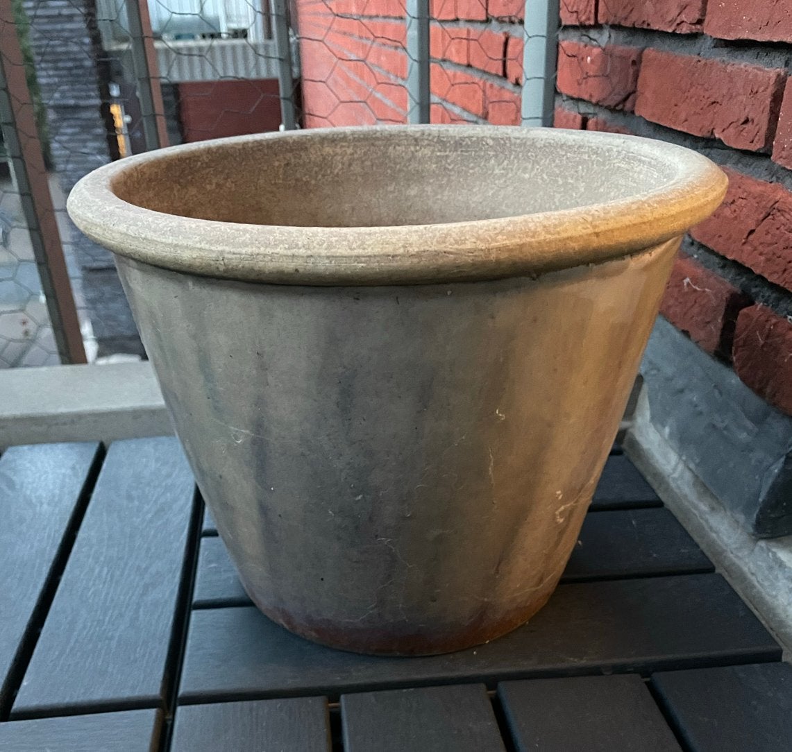 Grote bloempot van aardewerk - 25 cm rond, Gebruikt, Rond, Minder dan 40 cm, Ophalen