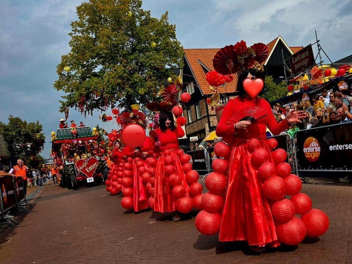 6x  lampionnen kostuum - Rood, Ophalen, Carnaval