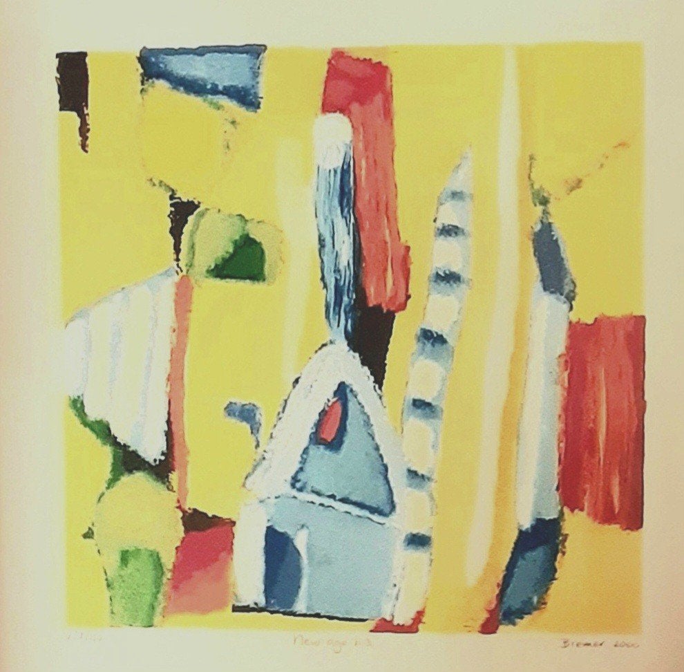 New Age b.3, Zeefdruk Saskia Bremer -  Abstracte kunst, Antiek en Kunst, Kunst | Litho's en Zeefdrukken, Ophalen of Verzenden