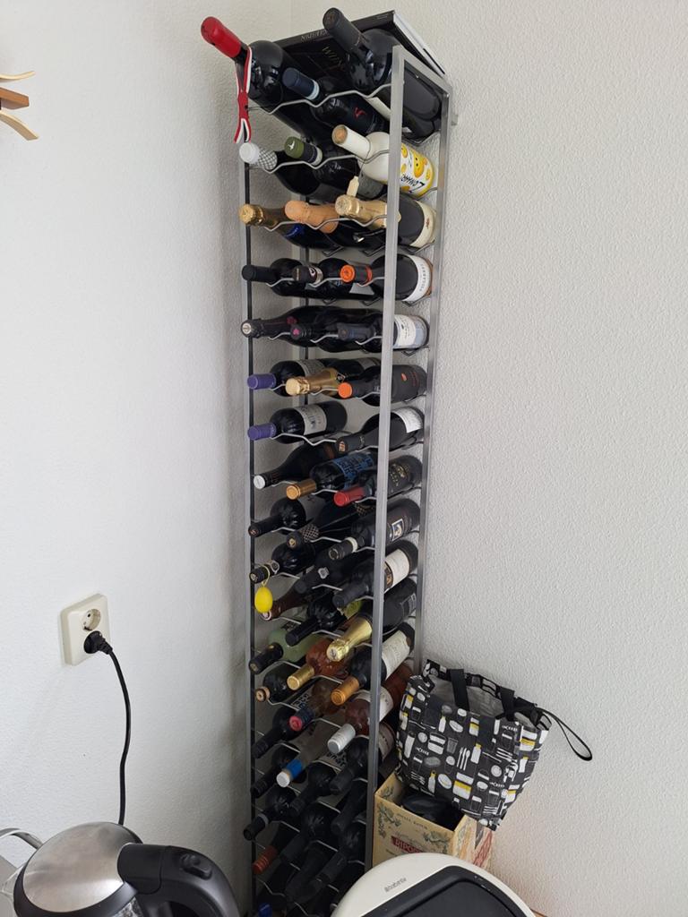 Wijnrek voor 60 flessen - 200 cm hoog, Ophalen, Metaal, 75 cm of meer, 25 flessen of meer