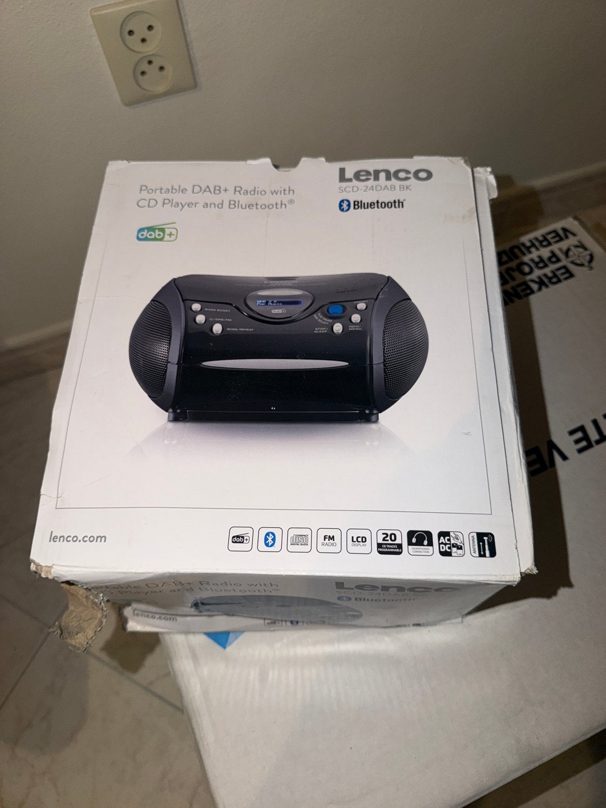 Lenco SCD-24DAB BK Draagbare DAB+ Radio met CD-speler, Ophalen of Verzenden, Zo goed als nieuw, Radio, Met cd-speler