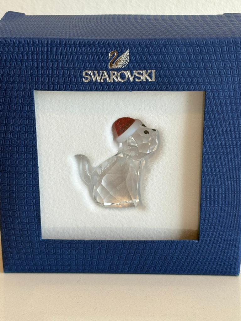 Swarovski kerst katje, Verzamelen, Swarovski, Ophalen of Verzenden, Zo goed als nieuw, Figuurtje