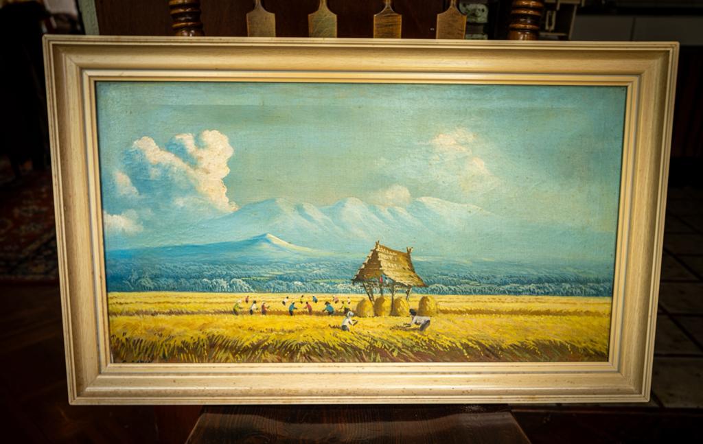 Olieverfschilderij: Aziatisch landschap met rijstvelden, Ophalen