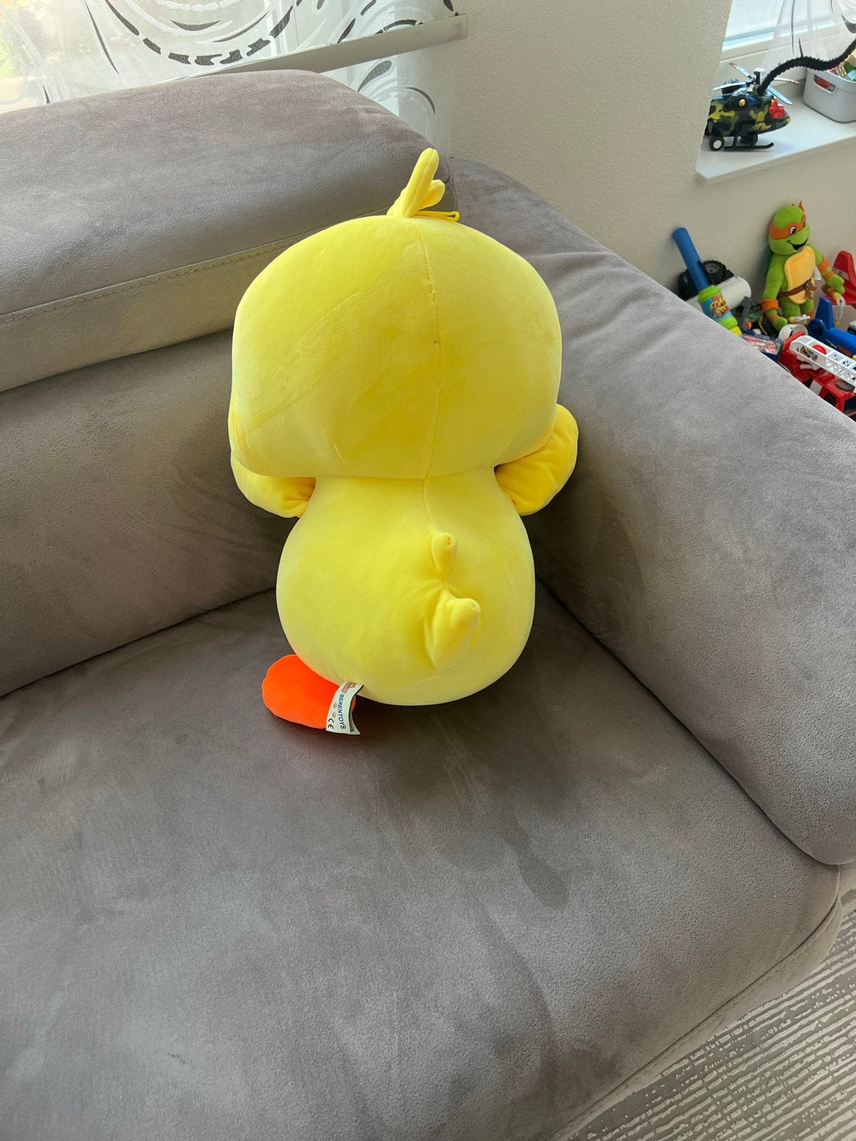 Grote gele eend knuffel - Zo goed als nieuw, Overige merken, Ophalen of Verzenden, Zo goed als nieuw, Middelgroot (20 tot 80 cm)