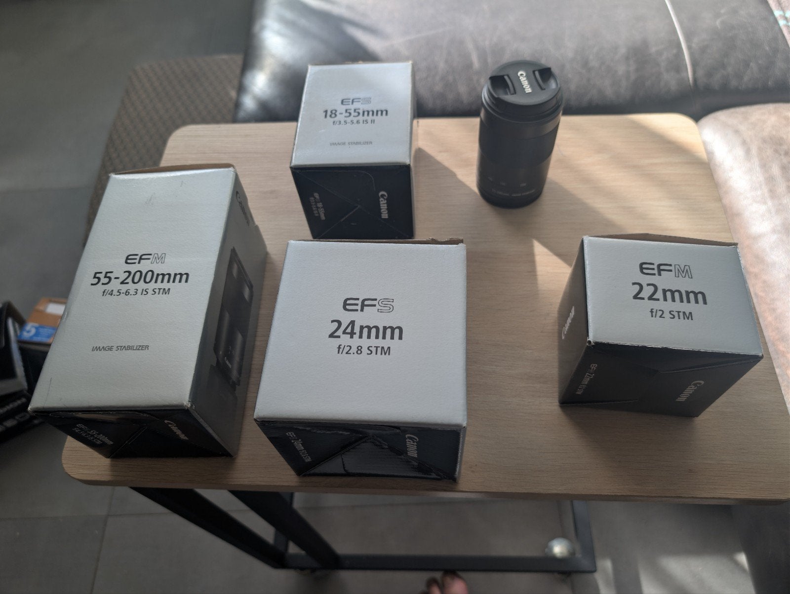Canon EF-M Lens Set: 18-55mm, 22mm, 24mm, 55-200mm, Canon, Ophalen of Verzenden, Standaardlens, Zoom