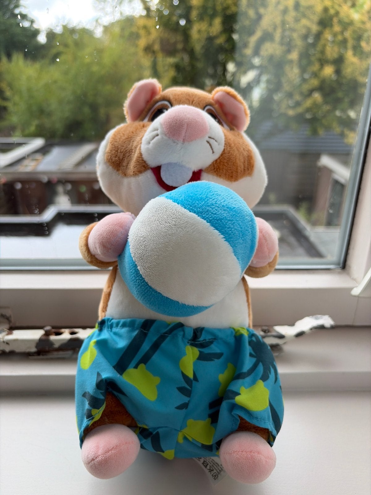 Leuke Hamster Knuffel met Zwembroek en Bal, Overige merken, Overige karakters, Hamster, Ophalen of Verzenden