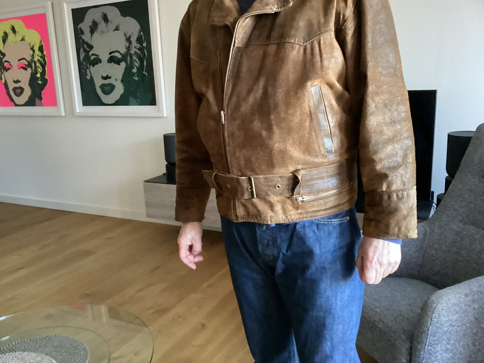 Vintage Leren Jas - Bruin, Maat xl, Ophalen of Verzenden, Gedragen, Overige maten, Bruin