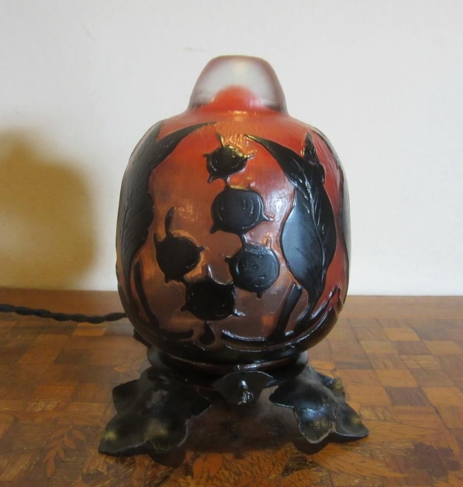 SCHNEIDER - Le Verre Français veilleuse nachtlamp ca 1920, Antiek en Kunst, Antiek | Lampen, Verzenden
