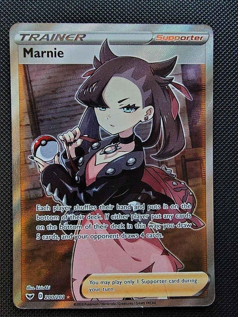 Pokémon Kaart Marnie (SSH 200) - Excellent/Good, Ophalen of Verzenden, Gebruikt, Losse kaart, Foil