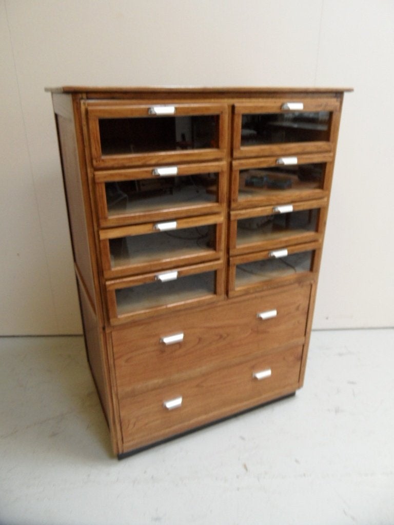 Vintage winkelkast  ladekast  archiefkast, Zo goed als nieuw, 3 of 4 laden, Onbekend, 25 tot 50 cm