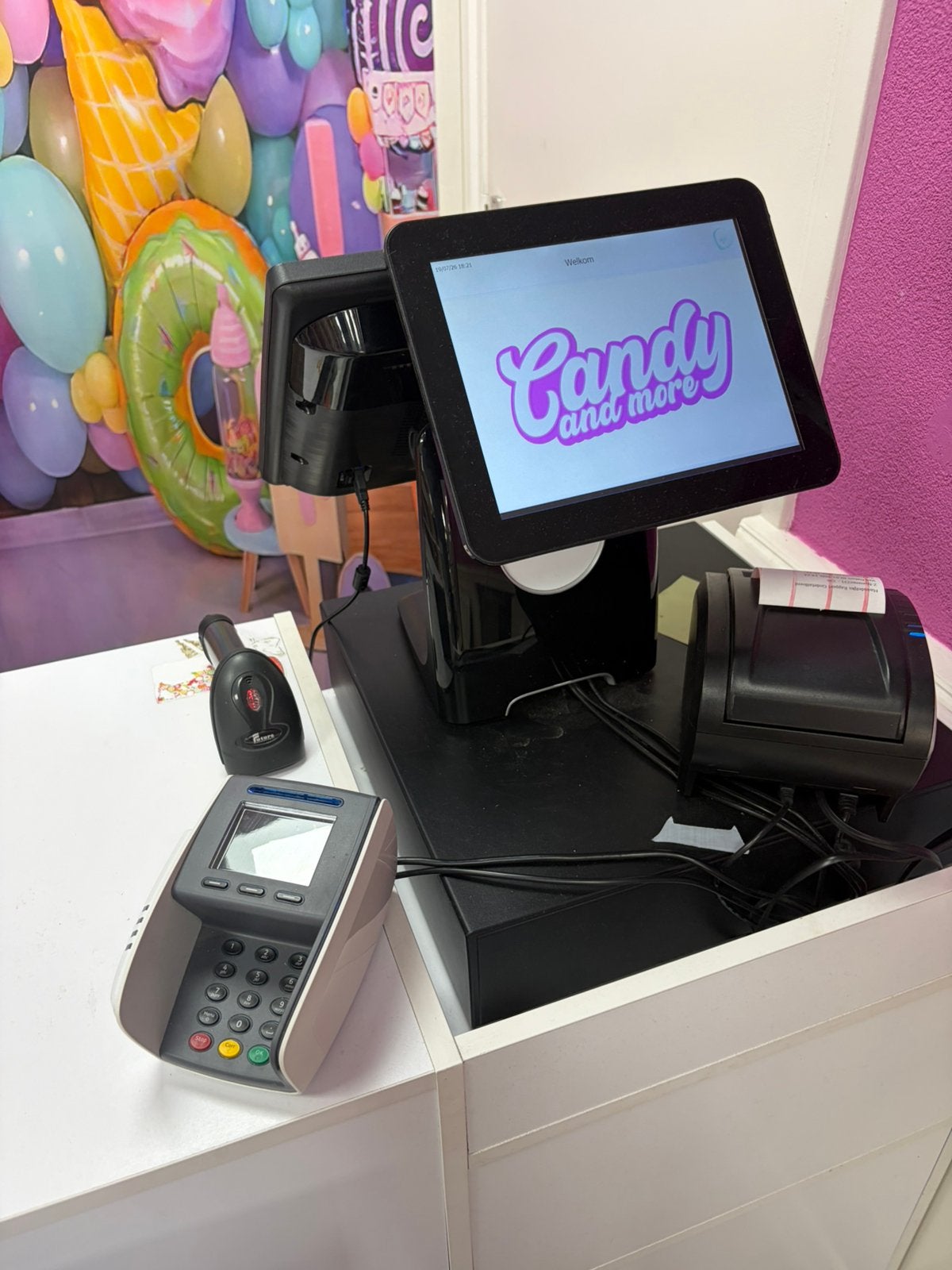 Kassasysteem, handscanner draadloos en bonnenprinter en pin, Computers en Software, Ophalen, Zo goed als nieuw