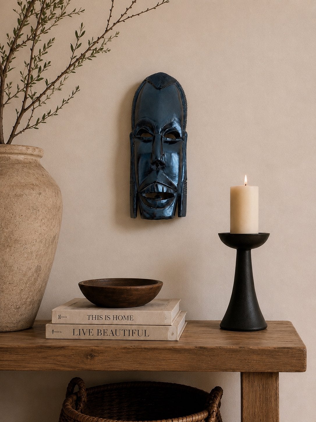 Handgesneden Malinees masker - 30 cm hoog, Hout, Afrika, Masker, Gesneden