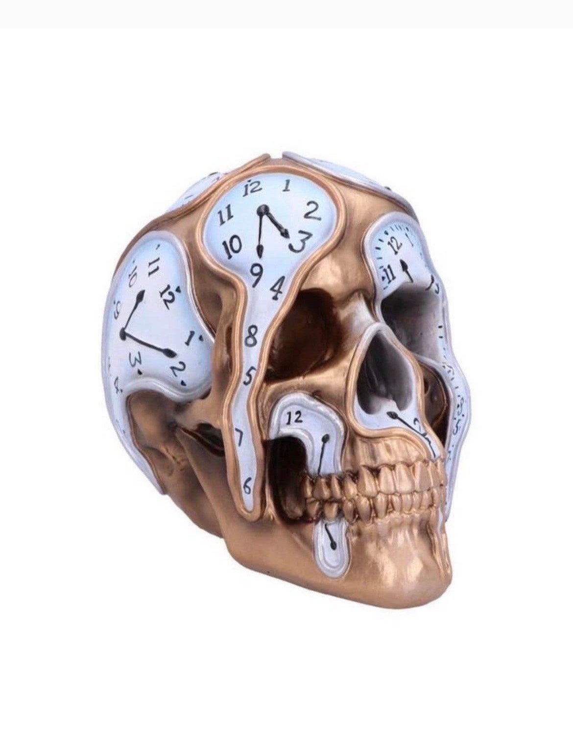 Unieke Gotische Schedel Klok 'Time Goes By' - 17,5 cm, Versiering, Halloween of Griezel, 5541CL, Americanshop.dentheo@gmail.com