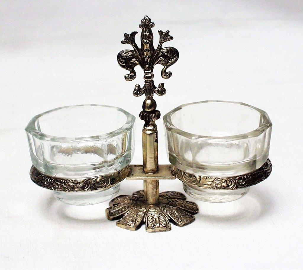 Antiek Dubbel Zoutvat - Zilver., Antiek en Kunst, Ophalen of Verzenden, Zilver