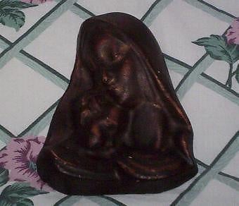 1 religie maria madonna met kindje ongeveer 13 cm bruin, Ophalen
