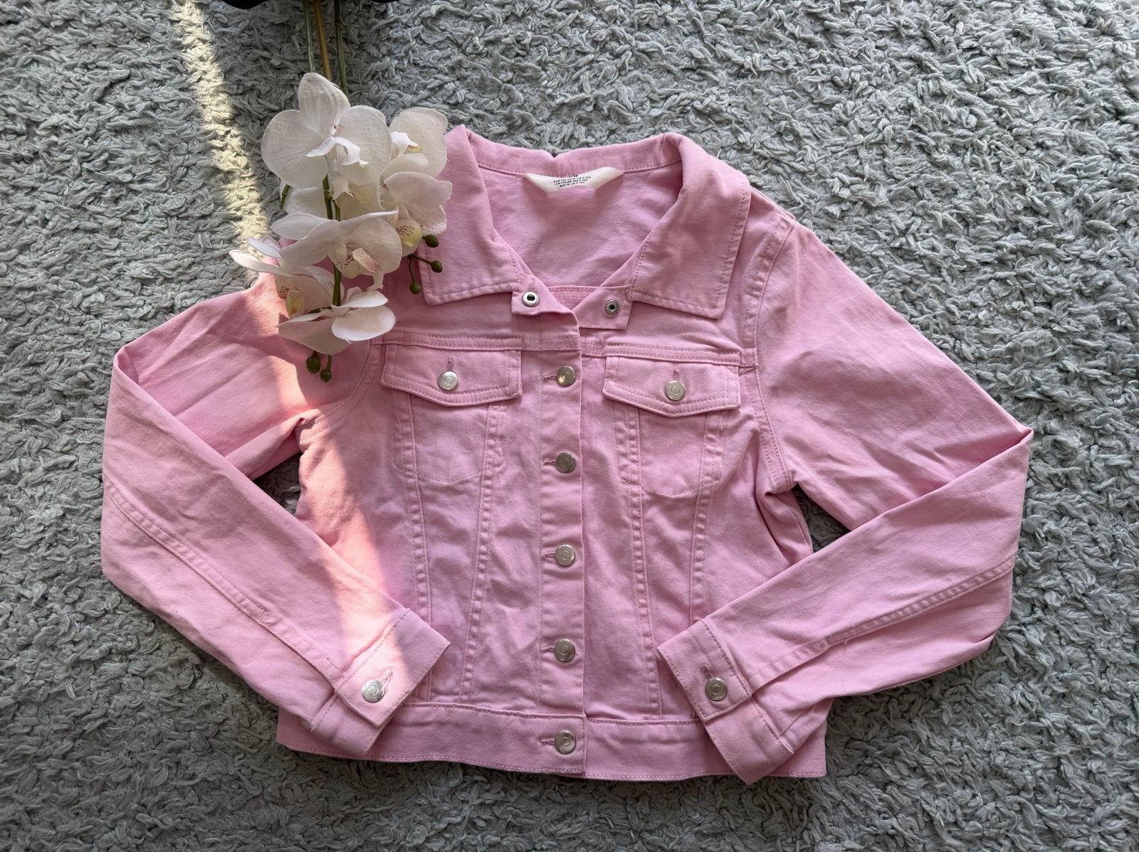 Zeer nette staat, stretch spijkerjas van de H&M, maat 140, Ophalen of Verzenden, Zo goed als nieuw, Meisje, Jas