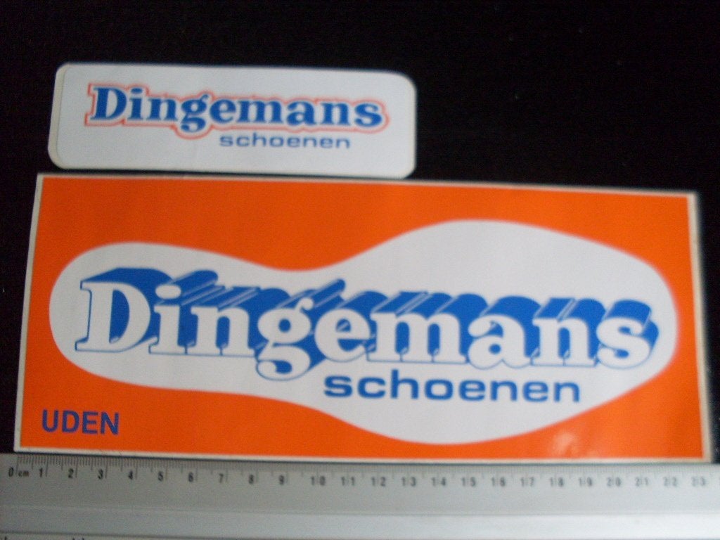 2x sticker Dingemans schoenen uden logo, Verzenden, Zo goed als nieuw, Winkel of Supermarkt