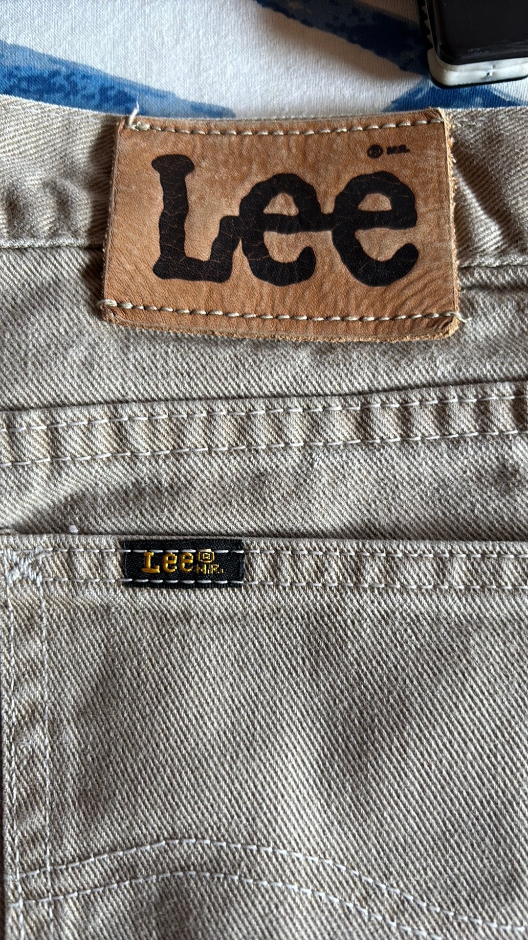 Vintage lee jeans khaki 31/29, Ophalen of Verzenden, Zo goed als nieuw, Overige kleuren, Overige jeansmaten