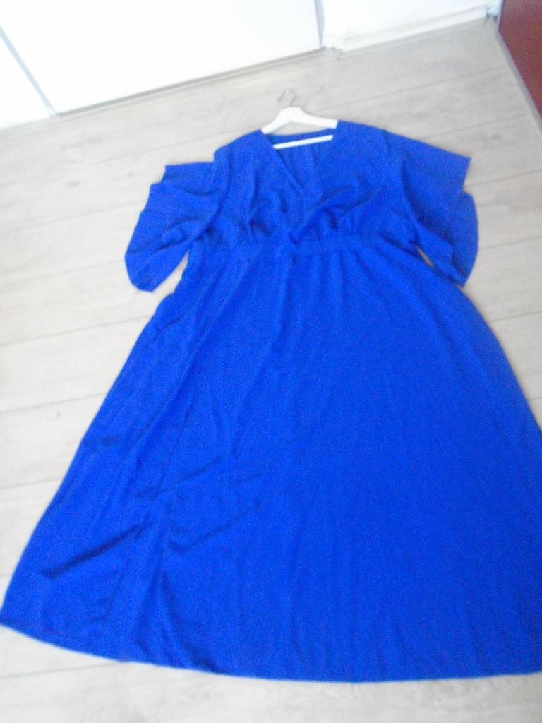 Prachtige Lange Blauw Zomer Jurk maat 5XL XXXXXL ZGAN, Kleding | Dames, Grote Maten, Verzenden, Zo goed als nieuw, Blauw, Jurk