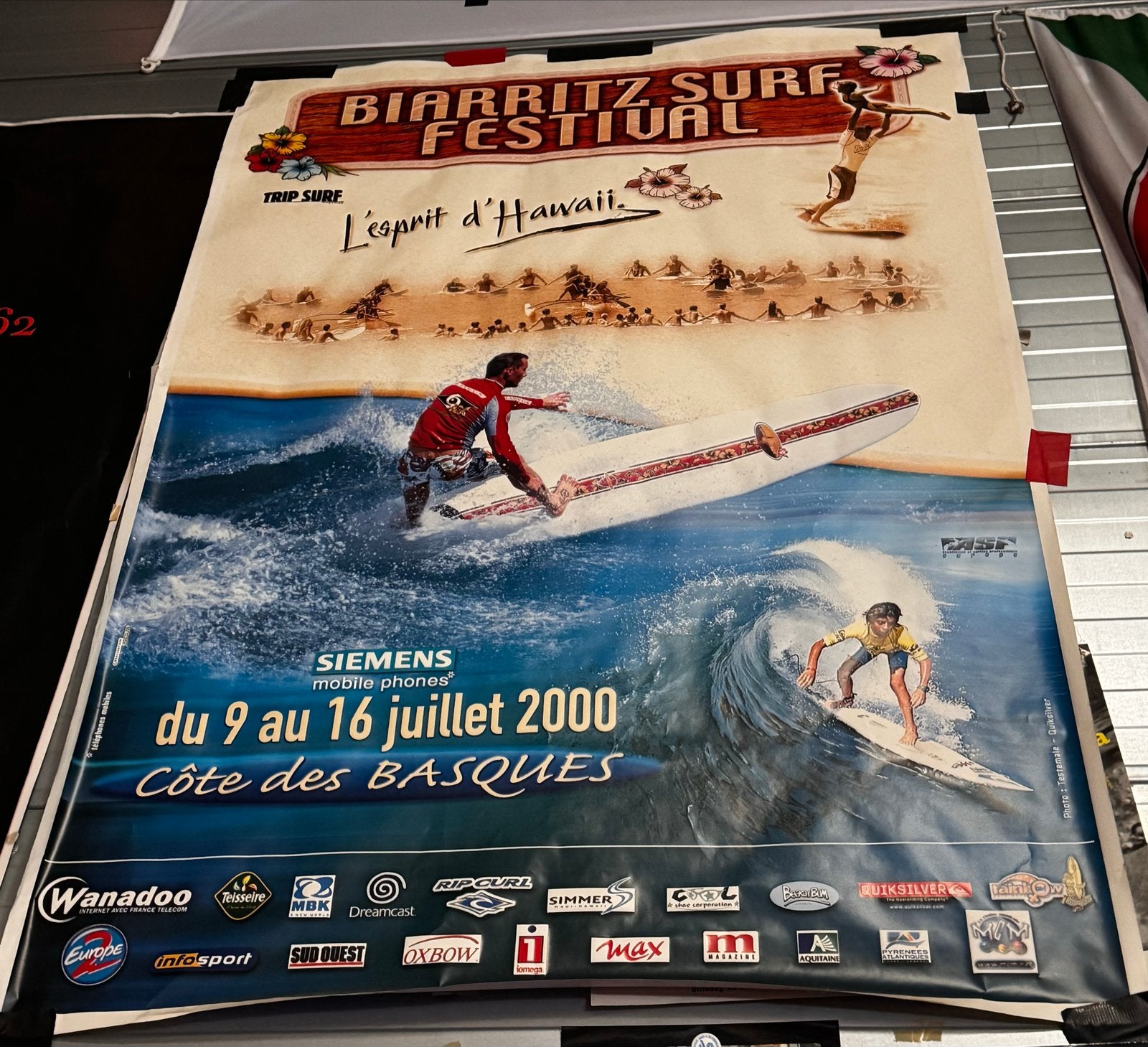 Biarritz Surf Festival 2000 Poster - L'esprit d'Hawaii, Ophalen, Deurposter of groter, Sport, Rechthoekig Staand