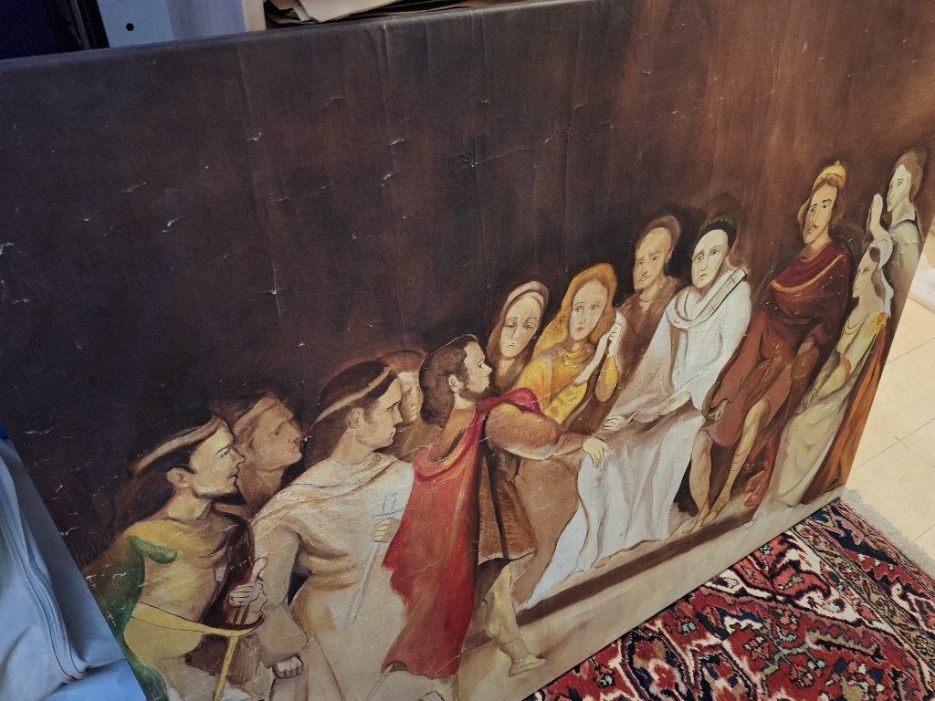 Schilderij, Doek, Portret of Personen, Ophalen of Verzenden, Olieverf