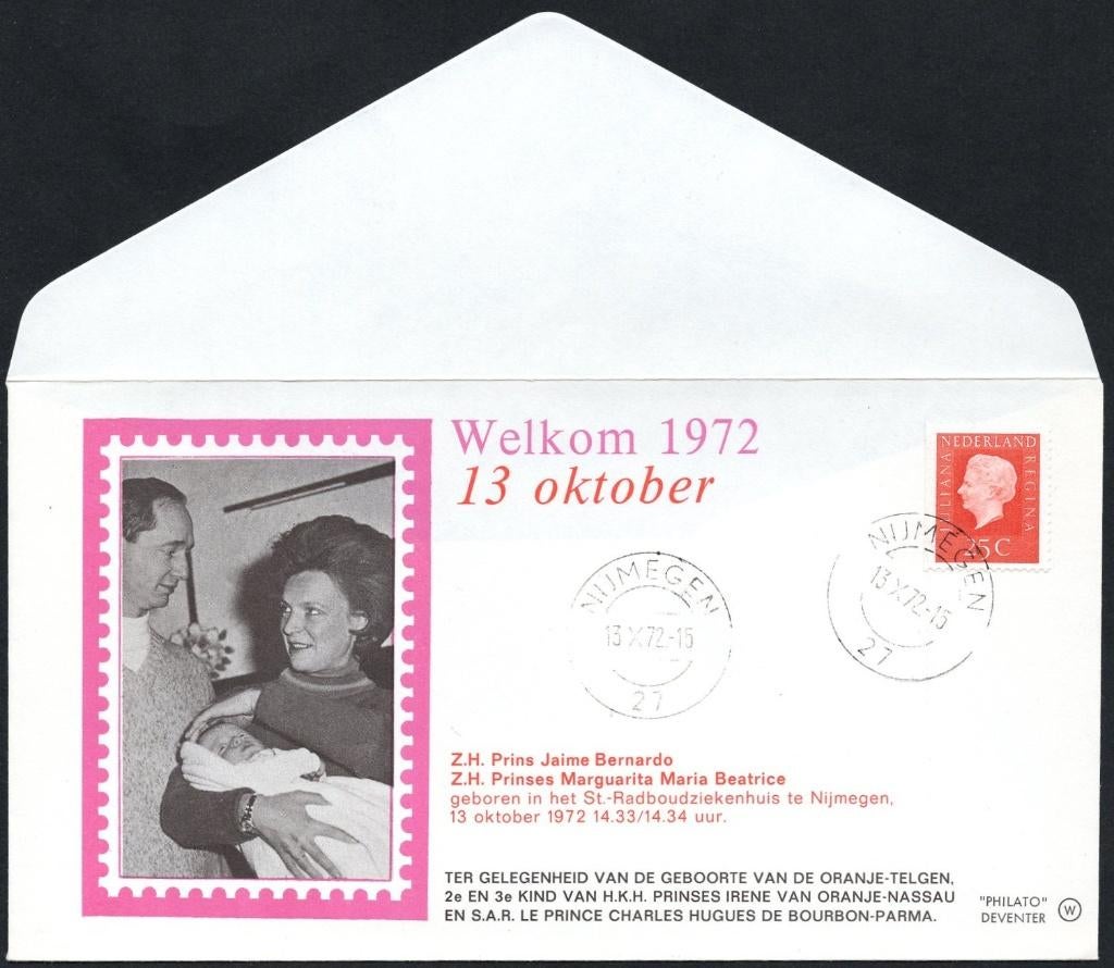 geboorte 2e en 3e kind prinses Irene, Verzenden, Envelop