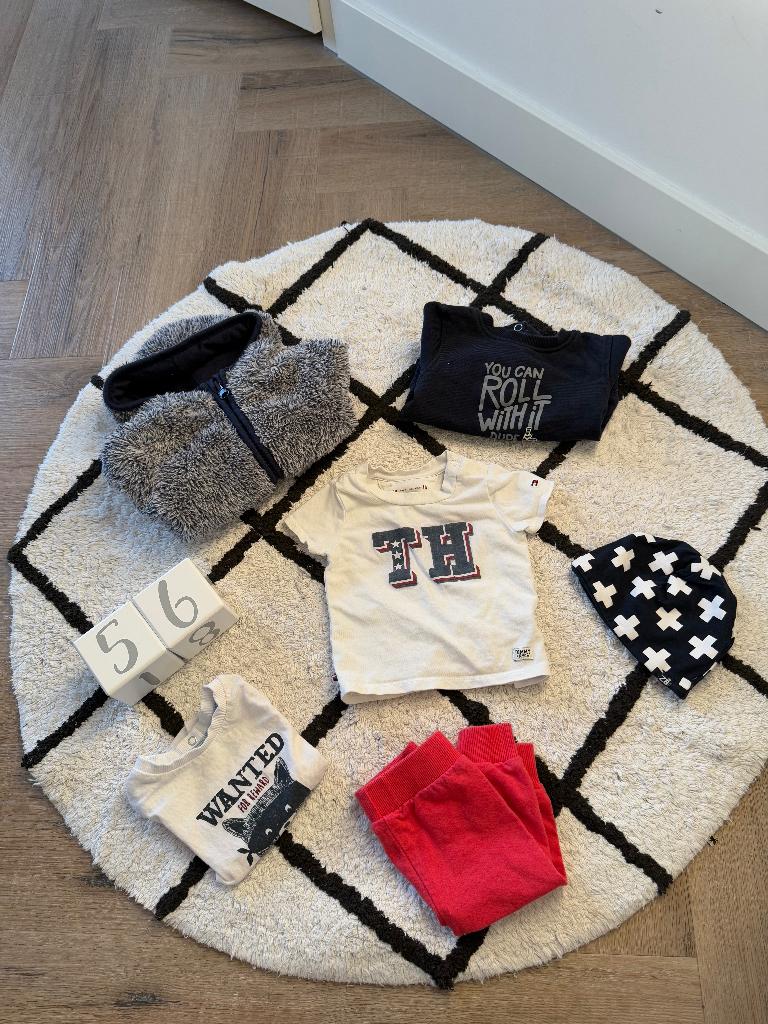 Heel goed 6 Tommy Hilfiger Kiabi baby newborn kleding 56 set, Jongetje of Meisje, Ophalen of Verzenden, Setje, Tommy Hilfiger