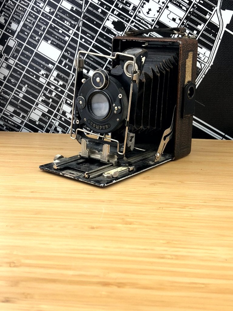 Vintage Antieke Compur Balg camera Klassieke Fotografie, Ophalen of Verzenden, Niet werkend, Compact, Overige Merken