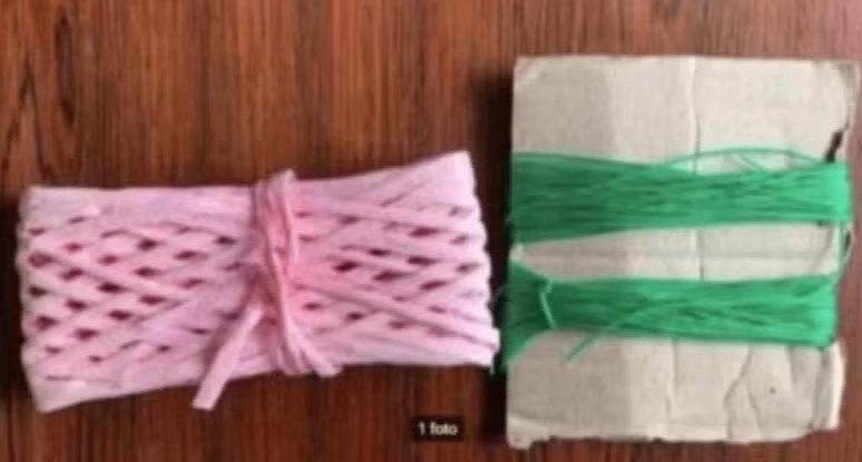Roze, rose plat lint + groene draad om te knutselen; NIEUW, Ophalen of Verzenden, Nieuw