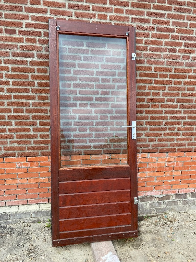 hardhouten buitendeur  82 x 203 cm., Ophalen, Gebruikt, 80 tot 100 cm, Buitendeur