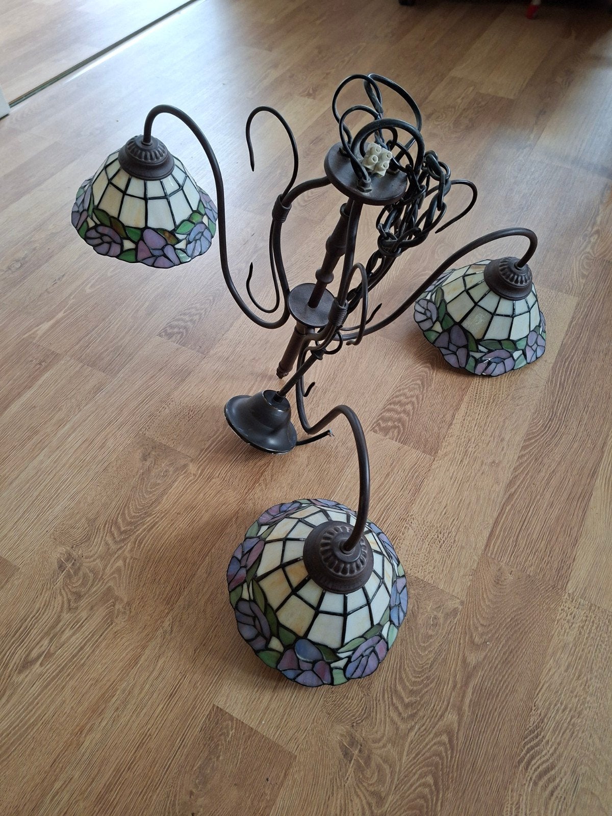 hanglamp glas in lood tiffeny, Ophalen of Verzenden, Gebruikt, Glas