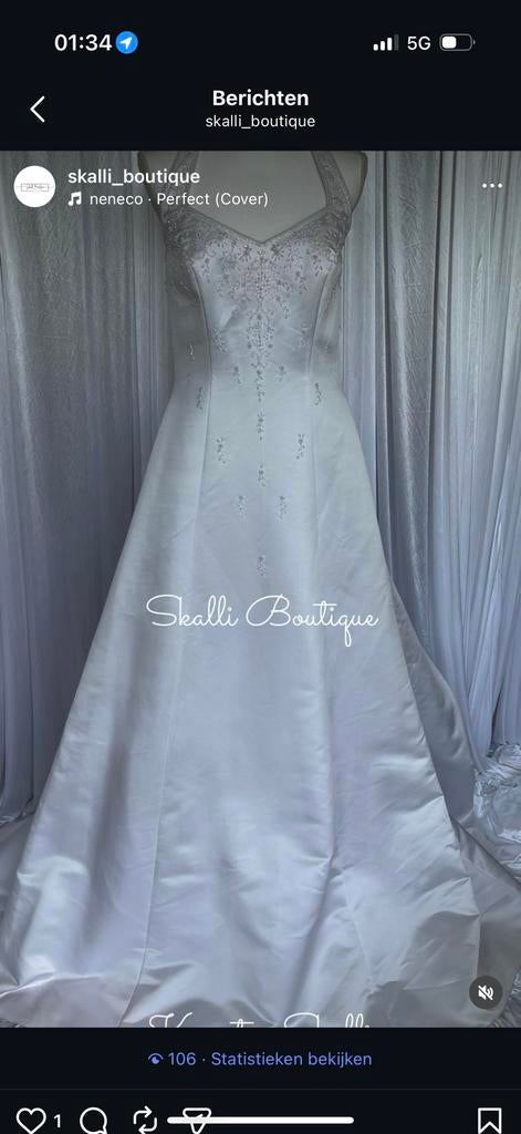 Bridal dress white, Kleding | Dames, Trouwkleding en Trouwaccessoires, Ophalen of Verzenden, Zo goed als nieuw, Wit, Trouwjurk