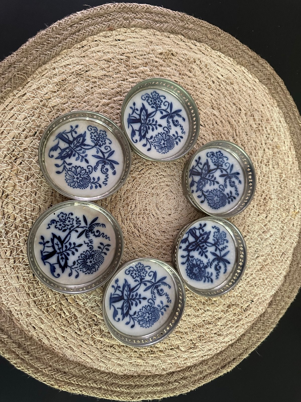 Waechtersbach porselein en verzilverd met blauw uienpatroon, Antiek en Kunst, Ophalen of Verzenden