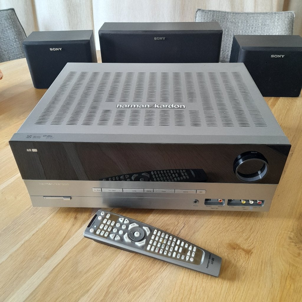 Harman&Kardon receiver AVR132 met speakers, Overige merken, Ophalen of Verzenden, Zo goed als nieuw, 120 watt of meer