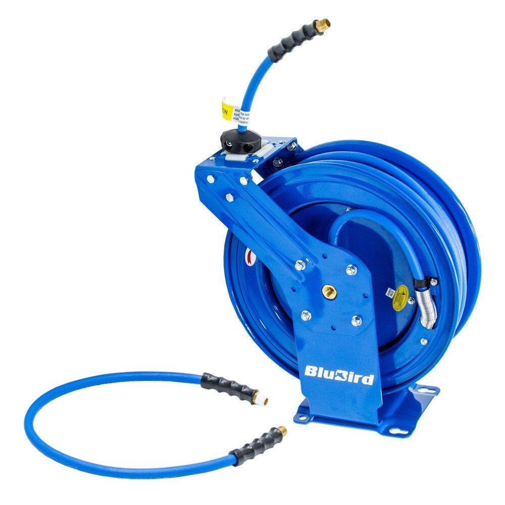 Blubird  Luchtslanghaspel dubbele arm automatisch 1mm x 20m, Auto diversen, Verzenden