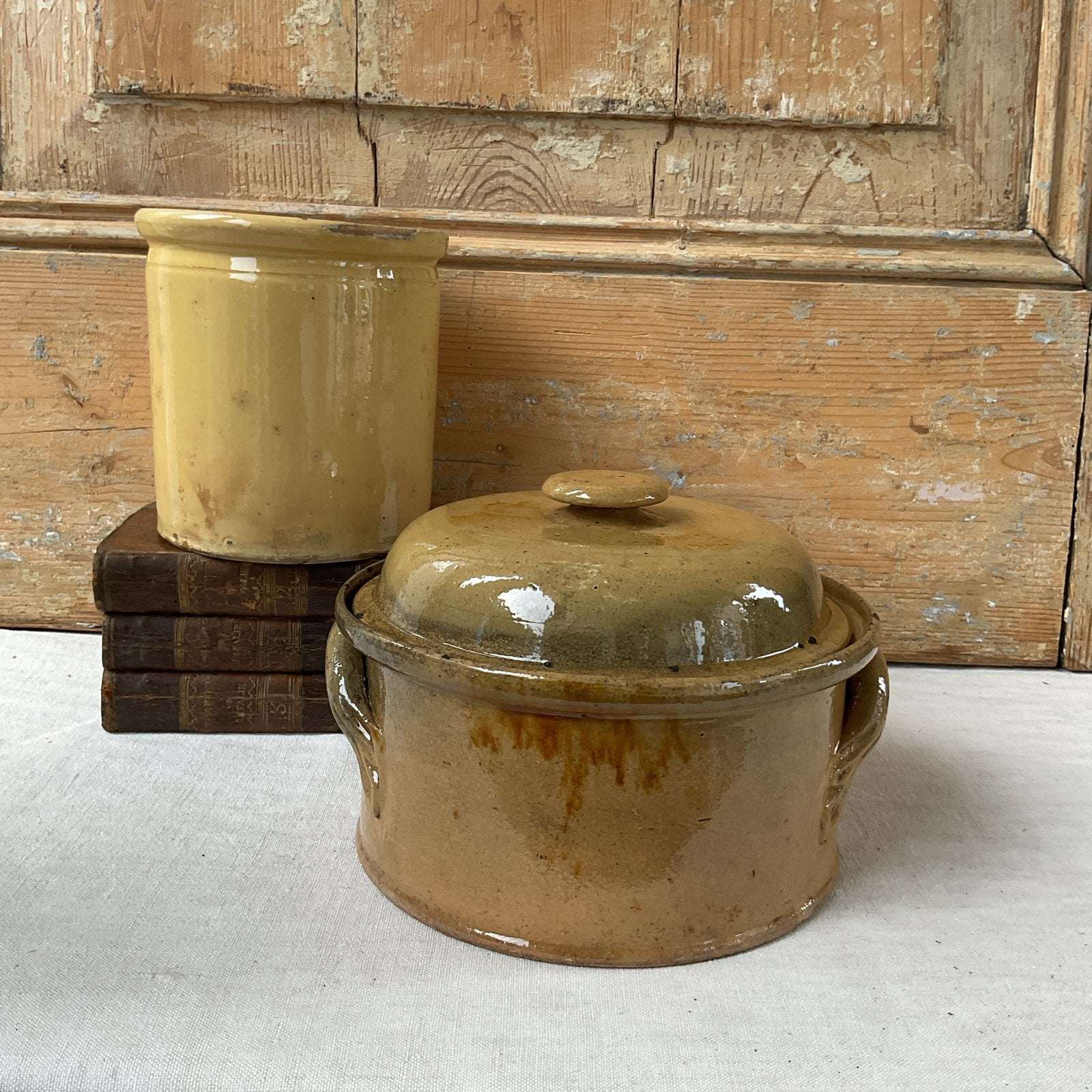 Antiek Aardewerk Frans, pateschaal (en pot), alles €25, Ophalen of Verzenden