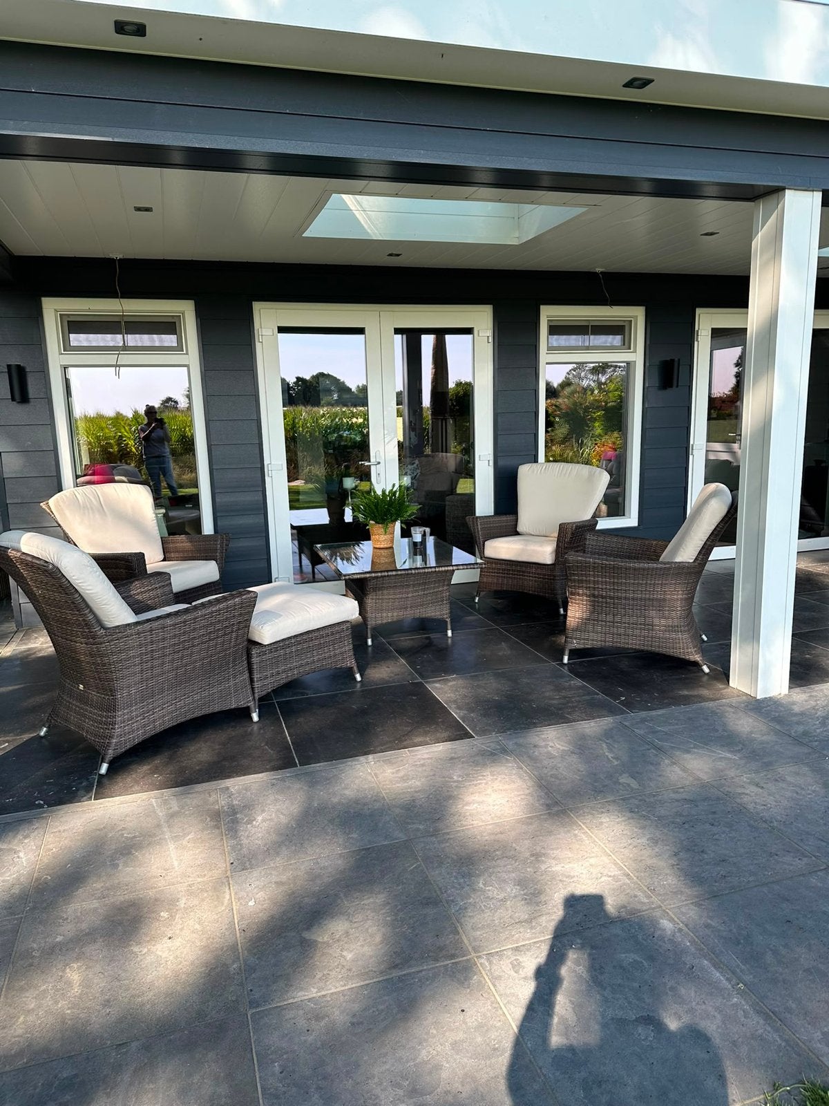 Bellagio Wicker Loungeset met 4 Stoelen en Tafel, Tuin en Terras, Ophalen, 4 zitplaatsen, Gebruikt, Loungeset