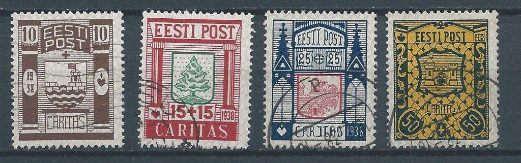C675 - Baltische staten – Estland MiNr 131-134 (gestempeld), Ophalen of Verzenden, Overige landen, Gestempeld