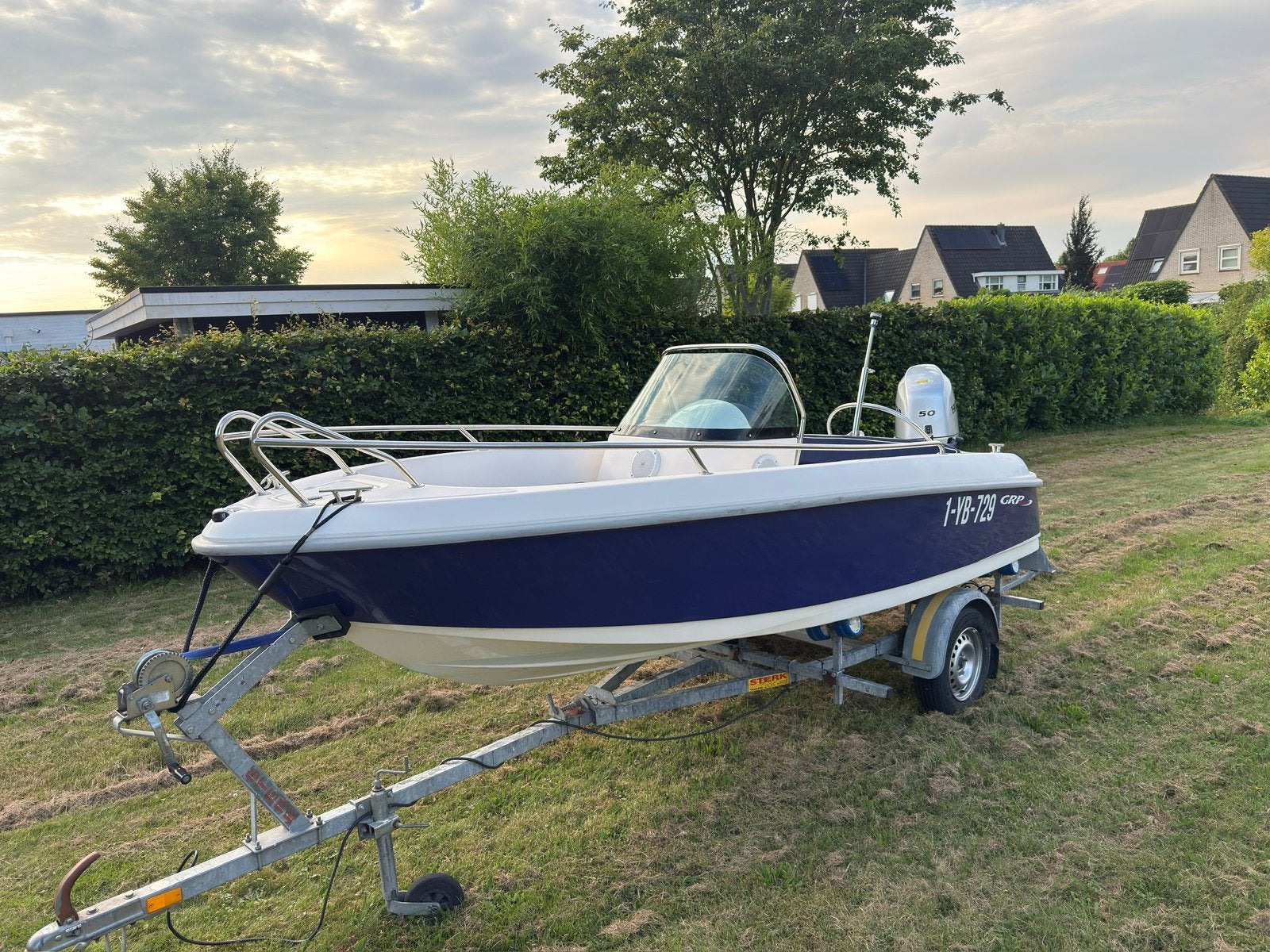 Speedboot GRP speed 425 Honda 50pk EFI 4 takt powertrim, Ophalen, Overige merken, Viertaktmotor, Zo goed als nieuw
