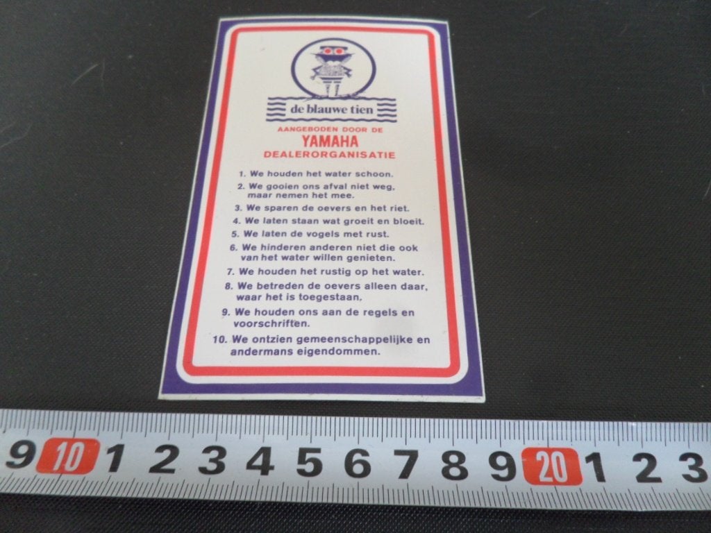 sticker de blauwe tien aangeboden door YAMAHA dealerorg, Ophalen of Verzenden, Zo goed als nieuw