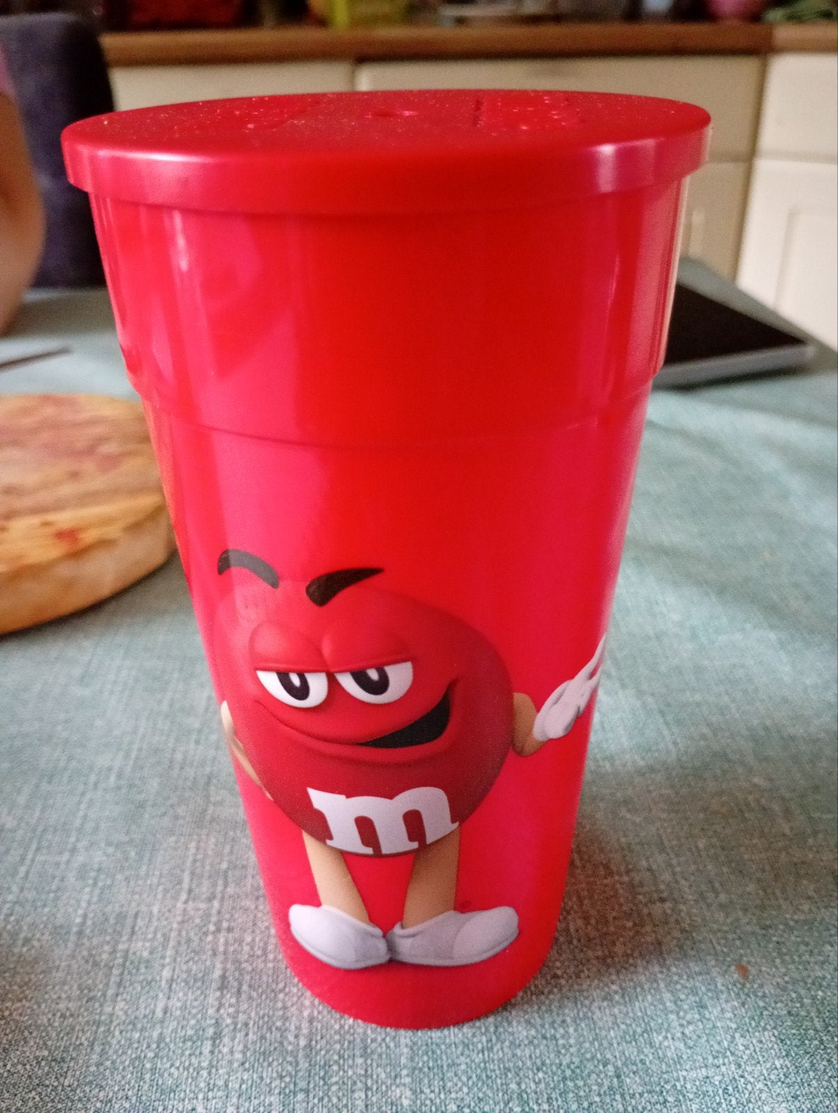 M&M's beker met deksel - Rood plastic, Kunststof, Ophalen of Verzenden, Rood, Overige merken